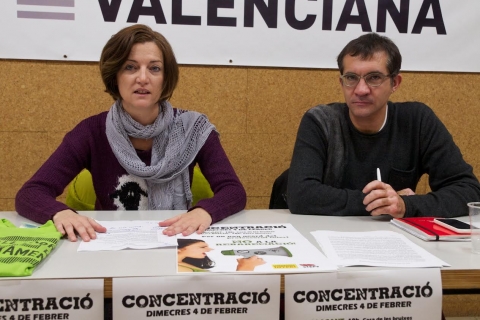 Encara Signes (CPI) i Marc Candela (STEPV) en la roda de premsa que anunciava les mobilitzacions acordades