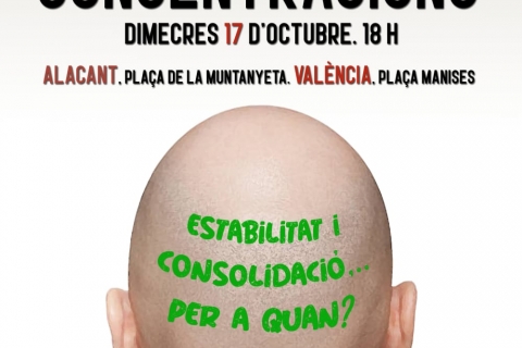 Cartell de la concentració del 17 d'octubre a València i Alacant