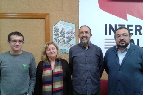 Marc Candela i Manuela Ferrer, de STEPV, amb Francesc Galiano i Agustí Cerdà, d'ERPV