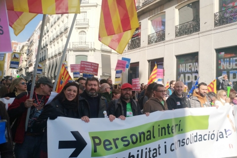 Un moment de la manifestació d'aquest matí a Madrid