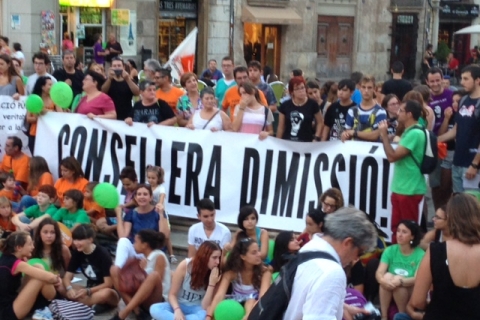 La manifestació d'ahir a la Plaça de la Mare de Déu de València