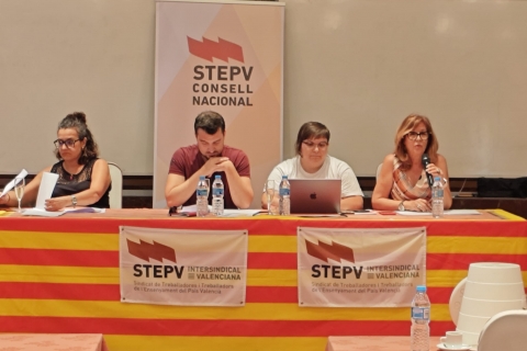 Un moment del Consell Nacional de STEPV del 5 de juliol