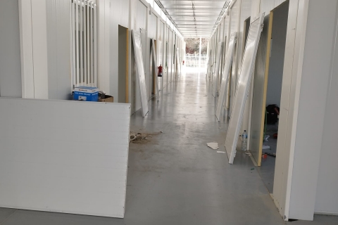 Situació de les obres del centre aquest matí