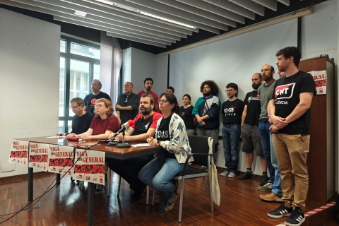 Un moment de la roda de premsa d'aquest matí