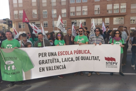 Un moment de la manifestació a Castelló aquest matí