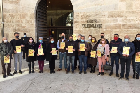 Les organitzacions participants abans d'entrar en el registre de les Corts Valencianes