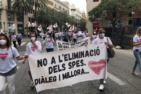 Manifestació pel manteniment dels SPES el passat 15 de maig a València