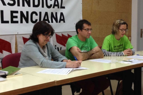 Carmen Jordà (AFID), Marc Candela (STEPV) i Encarna Signes (CPI).