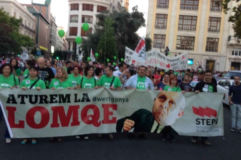 La manifestació d'ahir a València.