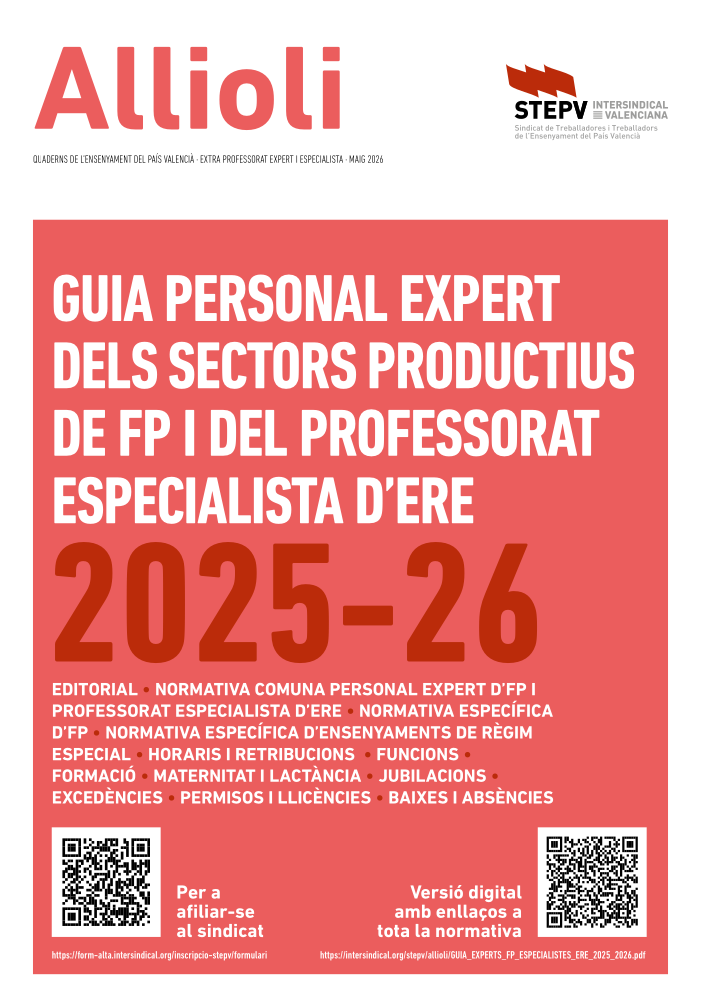 Guia personal expert de FP i del professorat especialista d’ERE