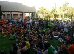Gabriela Lobato intervé en l'Acampada per l'Escola Pública