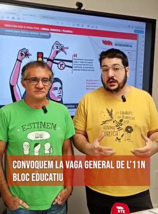 STEPV i la USTEC anuncien que secundaran la vaga general de l’11N