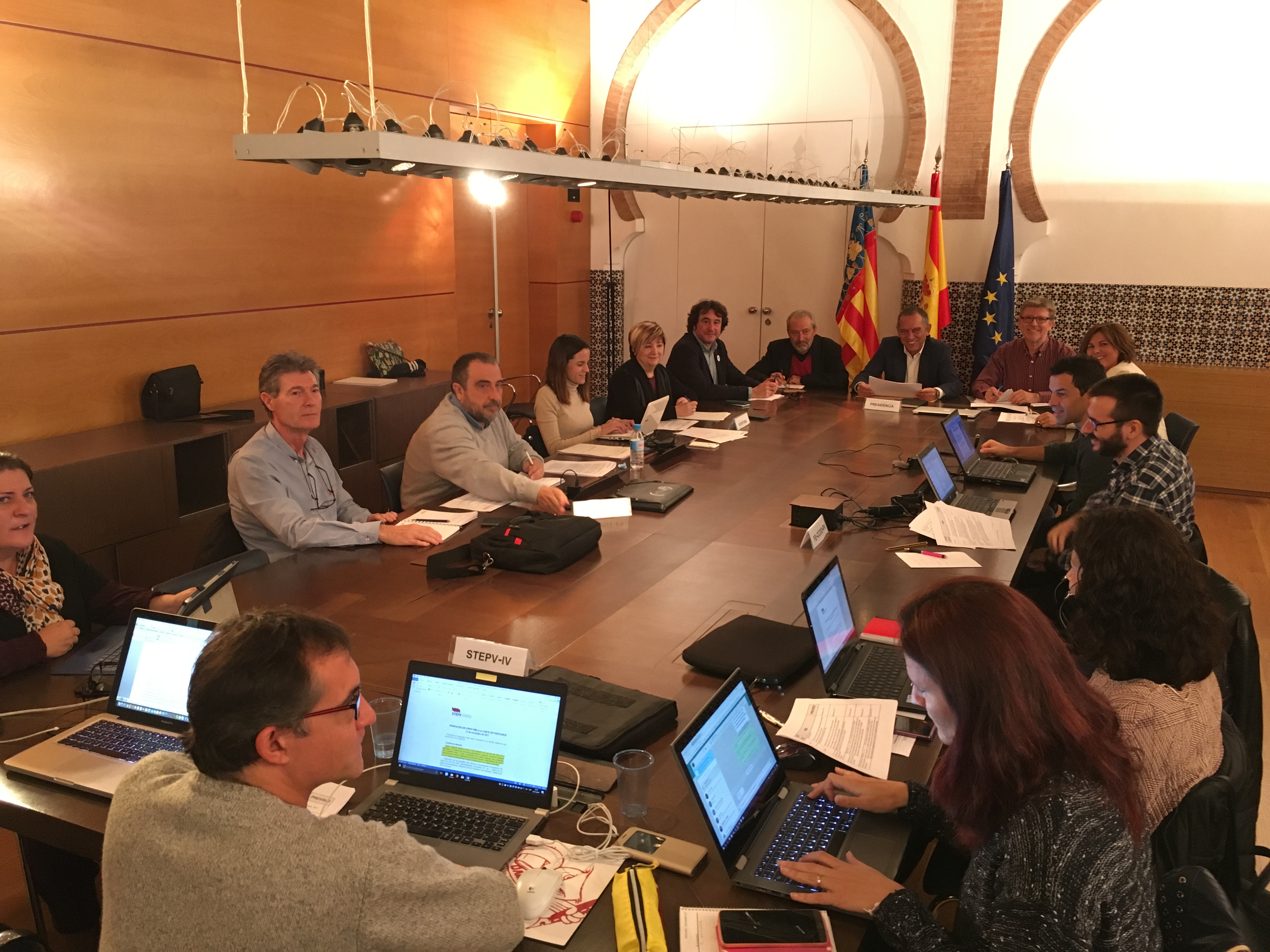 Un moment de la reunió de la Junta de Portaveus