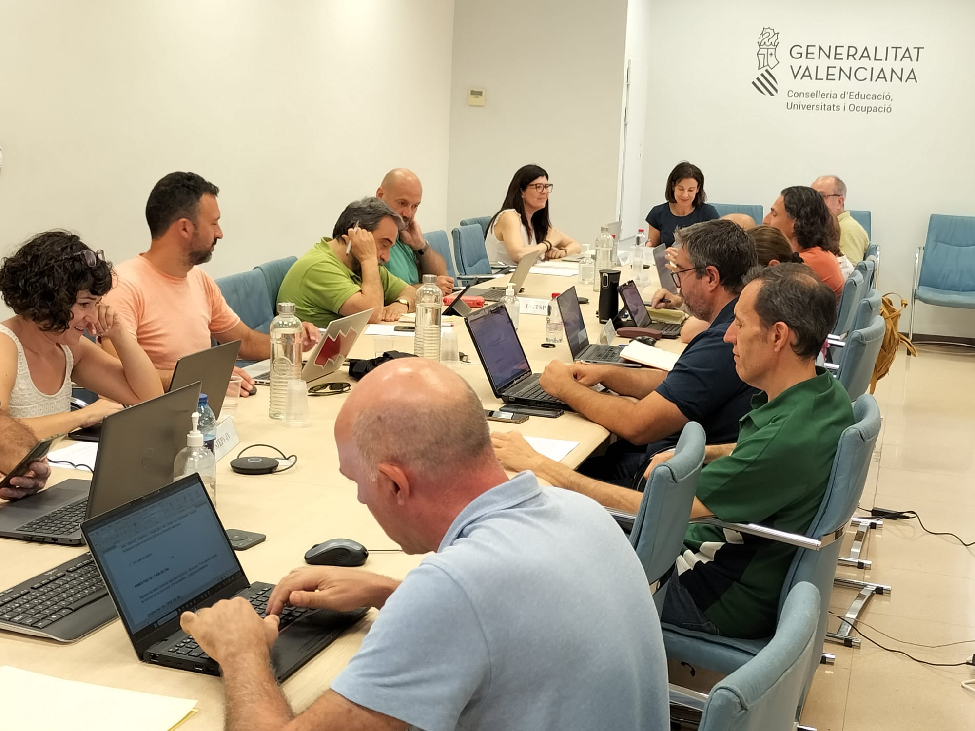 Un moment de la Mesa Sectorial d'aquest matí (FONT: web Conselleria d'Educació)