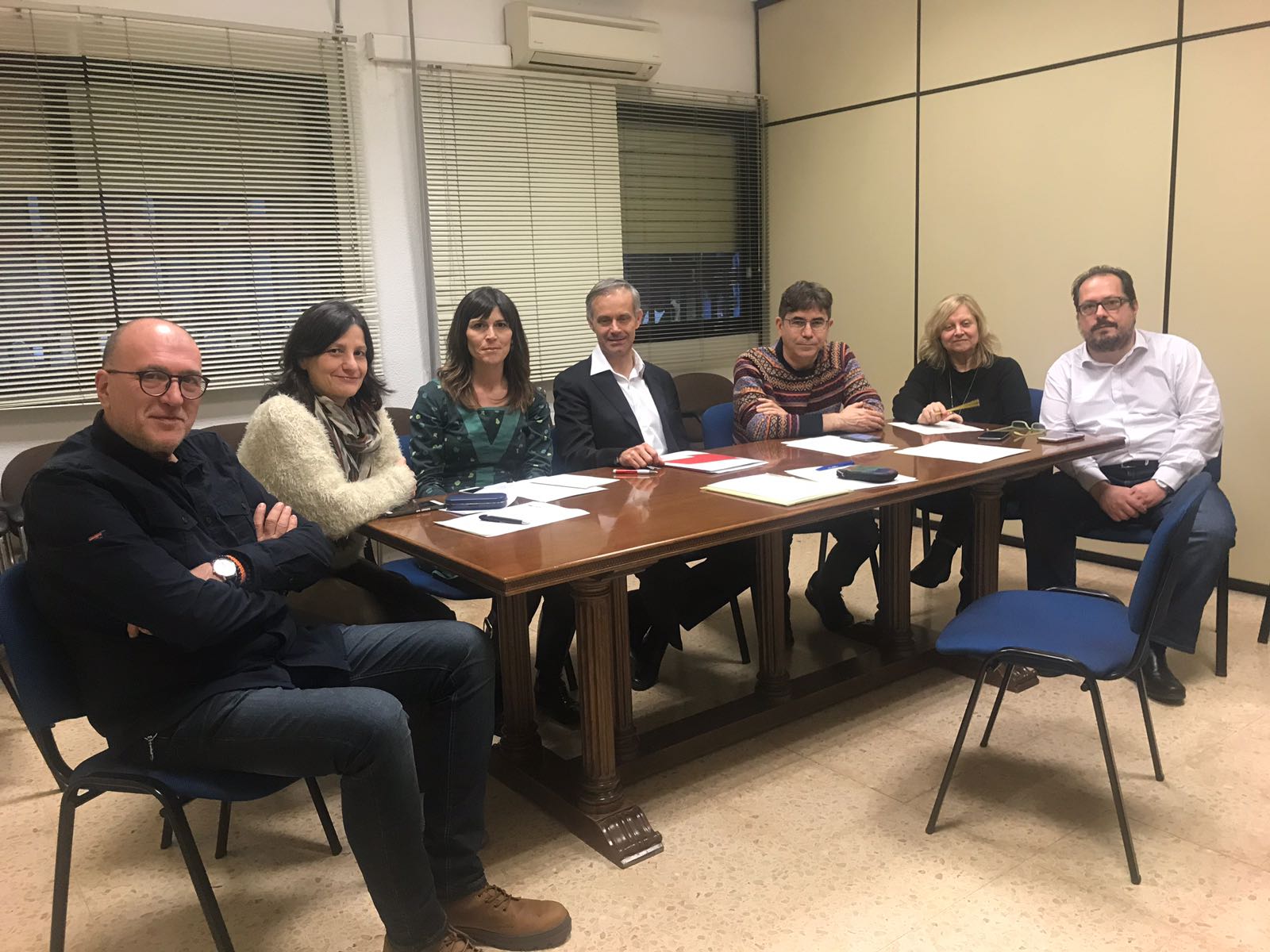 Un moment de la reunió amb Vicent Martínez