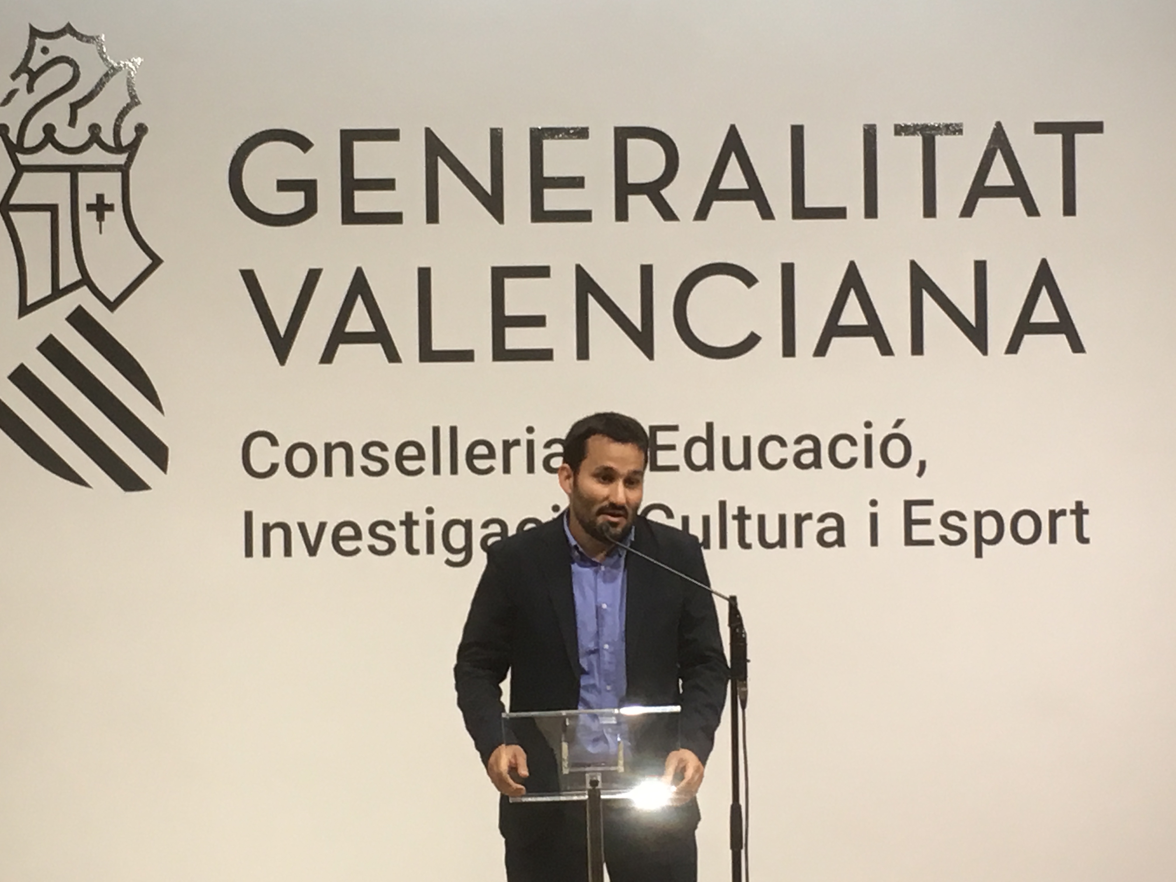 Un moment de la presa de possessió del conseller Marzà aquesta vesprada