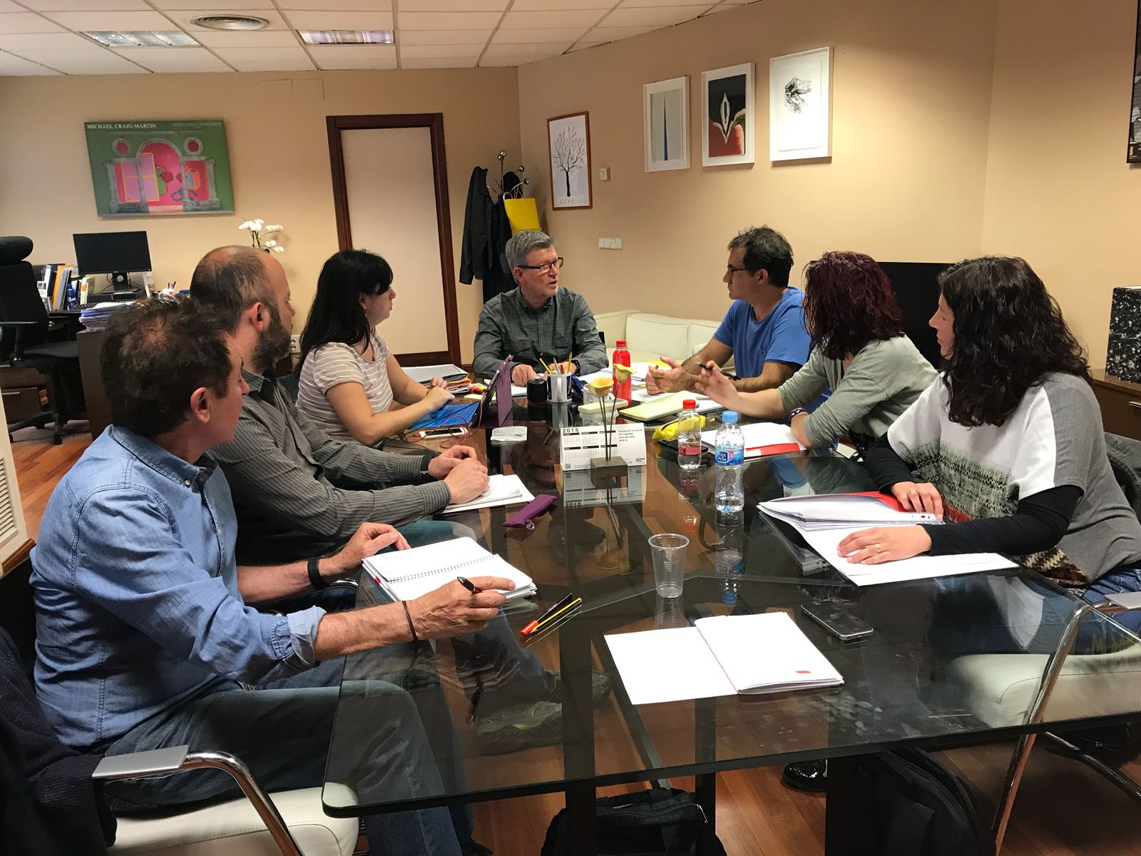 Un moment de la reunió amb Fullana