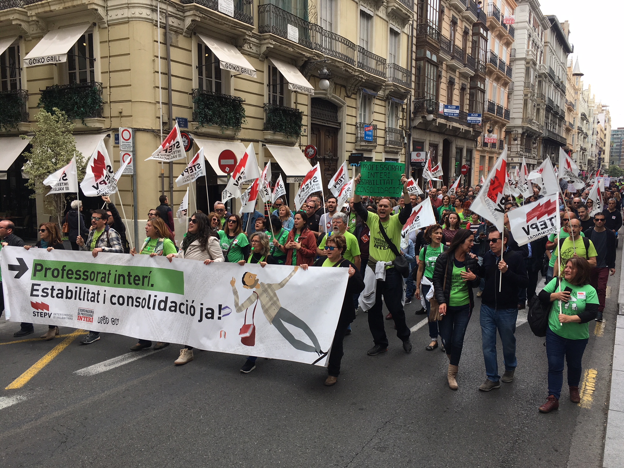 Un moment de la manifestació d'aquest matí a València