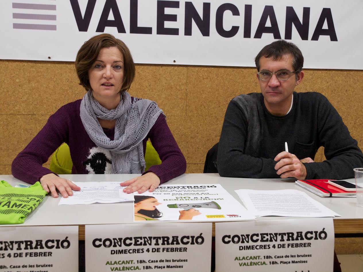 Encara Signes (CPI) i Marc Candela (STEPV) en la roda de premsa que anunciava les mobilitzacions acordades