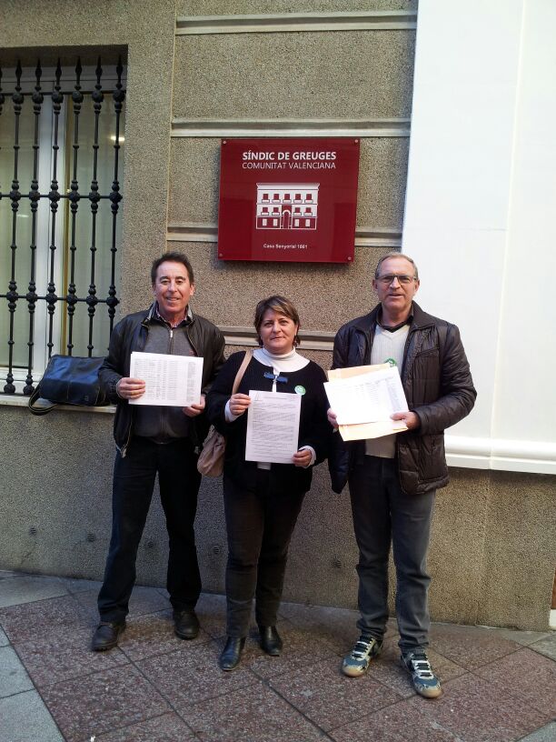 Representants del Sindicat presenten al queixa al Síndic a Alacant